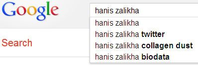Keyword Hanis Zalikha Google Search Engine