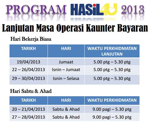 jadual Program HASIL 4U 