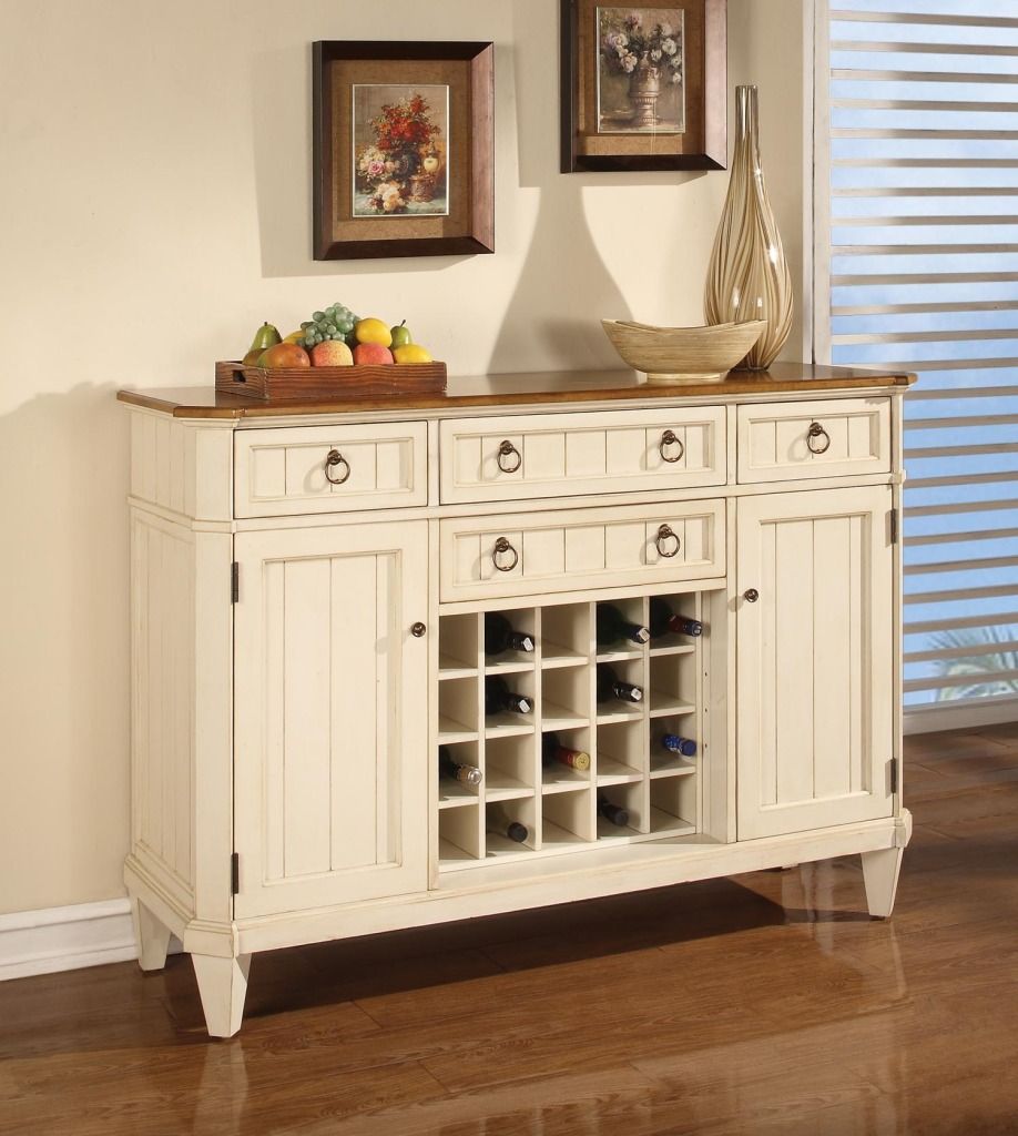 French Country Buffet Sideboard Kitchen Dining Wine Rack Storage
