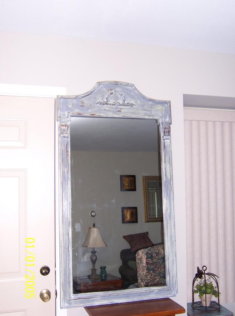 Antique Gray Shabby Chic Mirror