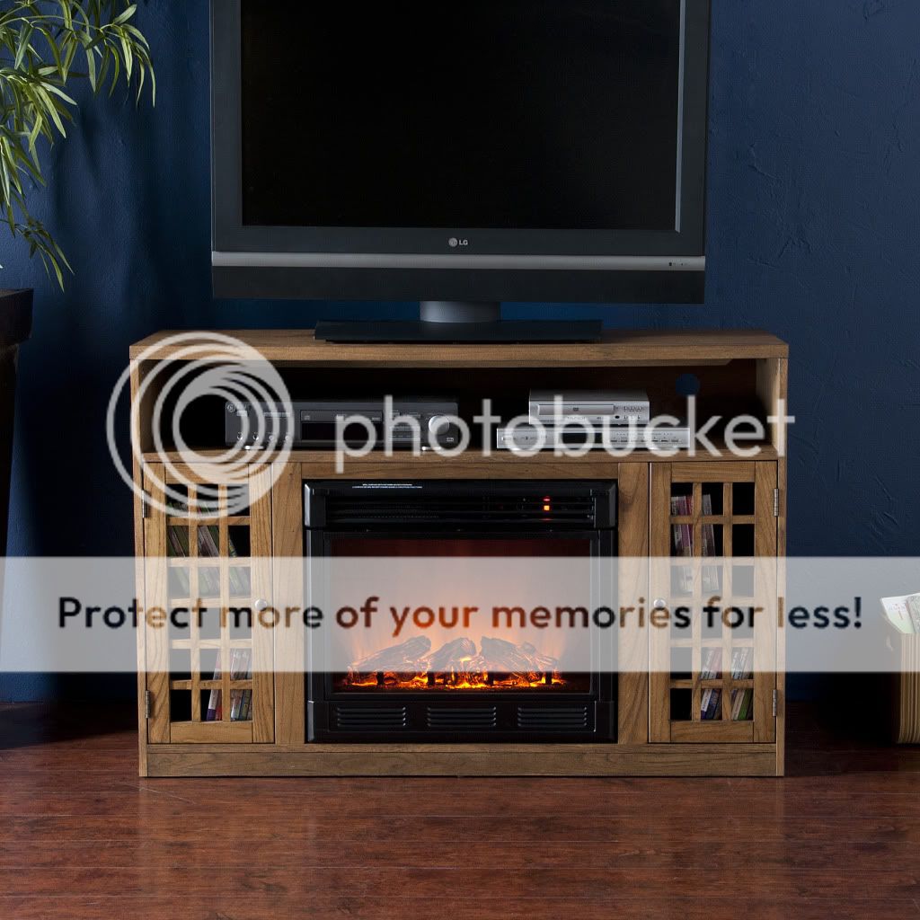   Weathered Oak Electric Fireplace Mantle Media TV Stand FE9360  